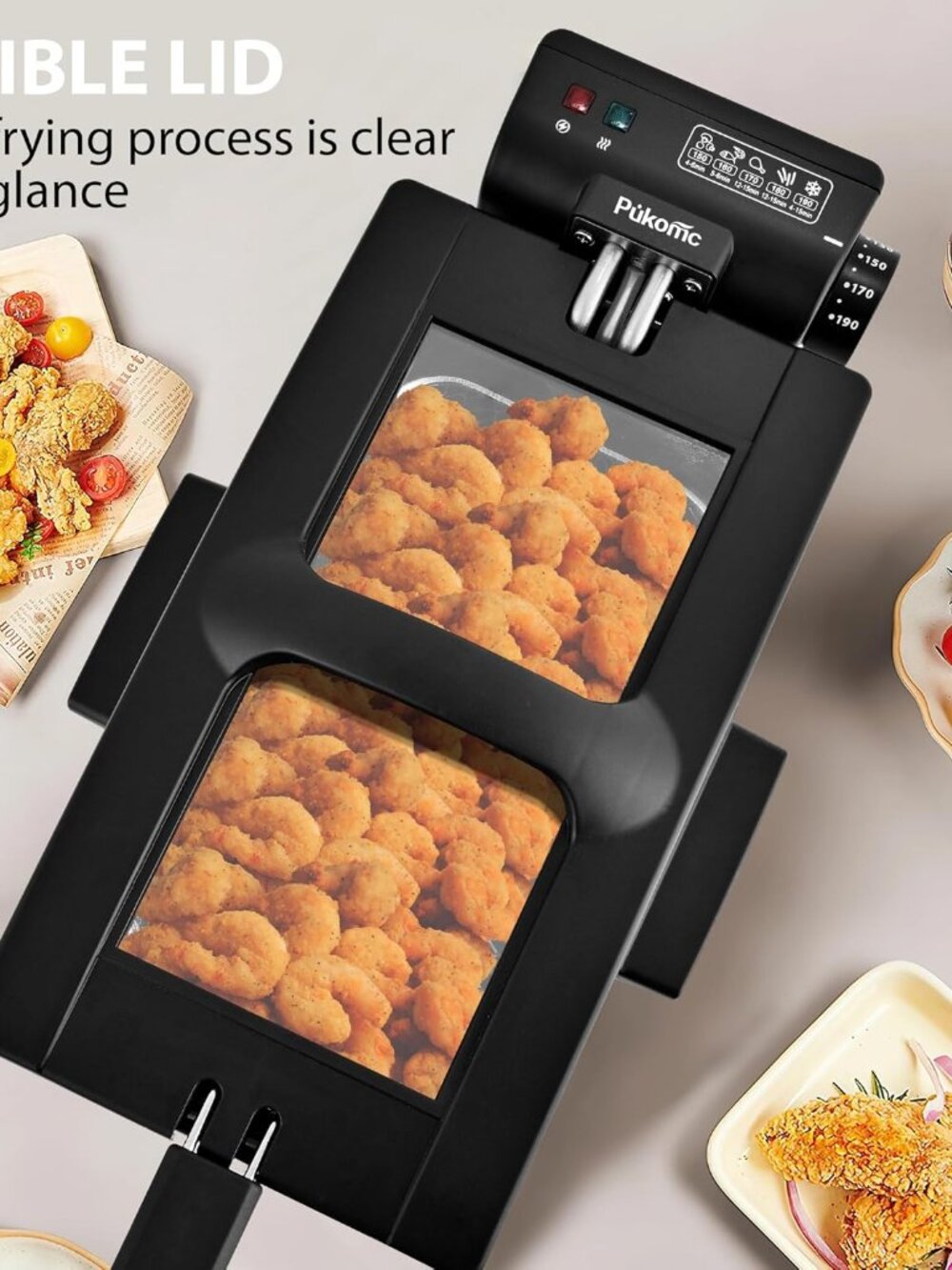 Deep Fryer 3 L Capacity with Basket Adjustable Temperature Stainless Steel - Picture 3 of 8